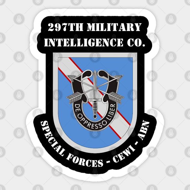 297th Military Intelligence Company - Special Forces (Deep Black) Sticker by Desert Owl Designs